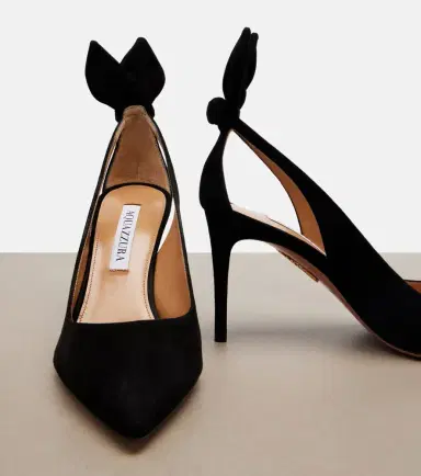 Aquazzura Bow Tie 85 suede pumps | Thumbnail 3 Aquazzura Bow Tie 85 suede pumps | Thumbnail 3
