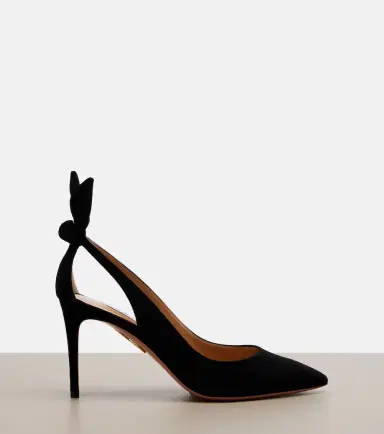 Aquazzura Bow Tie 85 suede pumps | Thumbnail 4 Aquazzura Bow Tie 85 suede pumps | Thumbnail 4