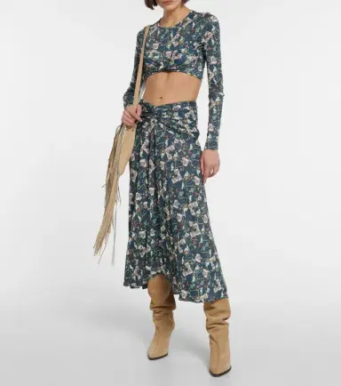 Isabel Marant Jinea floral jersey crop top | Thumbnail 4 Isabel Marant Jinea floral jersey crop top | Thumbnail 4