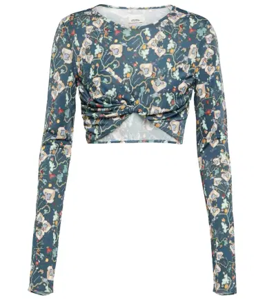 Isabel Marant Jinea floral jersey crop top | Thumbnail 1 Isabel Marant Jinea floral jersey crop top | Thumbnail 1