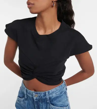 Isabel Marant Zineae cotton jersey crop top | Thumbnail 3 Isabel Marant Zineae cotton jersey crop top | Thumbnail 3