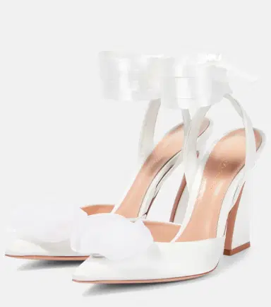 Gianvito Rossi Flower-embellished satin pumps | Thumbnail 2 Gianvito Rossi Flower-embellished satin pumps | Thumbnail 2