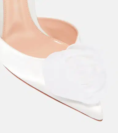Gianvito Rossi Flower-embellished satin pumps | Thumbnail 4 Gianvito Rossi Flower-embellished satin pumps | Thumbnail 4