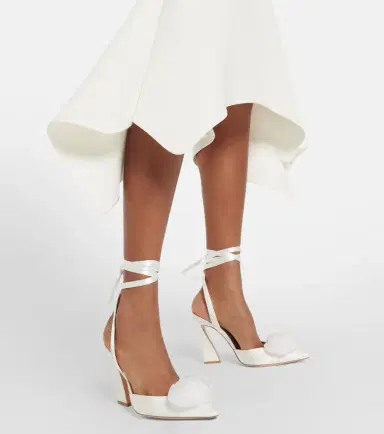 Gianvito Rossi Flower-embellished satin pumps | Thumbnail 5 Gianvito Rossi Flower-embellished satin pumps | Thumbnail 5