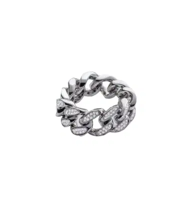 SHAY JEWELRY Flat Link 18kt white gold ring with diamonds | Thumbnail 1 SHAY JEWELRY Flat Link 18kt white gold ring with diamonds | Thumbnail 1