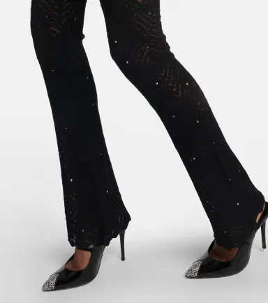 Alessandra Rich Embellished high-rise flared lace pants | Thumbnail 3 Alessandra Rich Embellished high-rise flared lace pants | Thumbnail 3