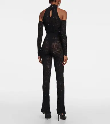 Alessandra Rich Embellished high-rise flared lace pants | Thumbnail 4 Alessandra Rich Embellished high-rise flared lace pants | Thumbnail 4