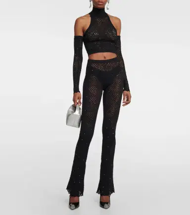Alessandra Rich Embellished high-rise flared lace pants | Thumbnail 5 Alessandra Rich Embellished high-rise flared lace pants | Thumbnail 5