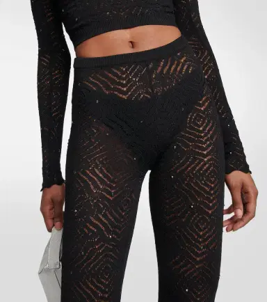 Alessandra Rich Embellished high-rise flared lace pants | Thumbnail 6 Alessandra Rich Embellished high-rise flared lace pants | Thumbnail 6