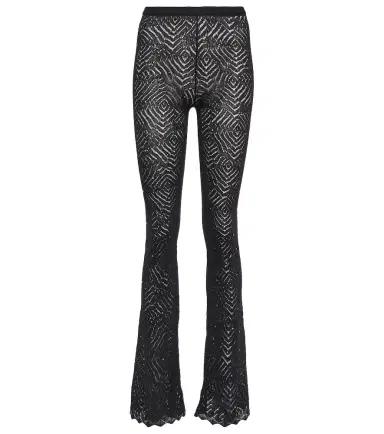 Alessandra Rich Embellished high-rise flared lace pants | Thumbnail 1 Alessandra Rich Embellished high-rise flared lace pants | Thumbnail 1