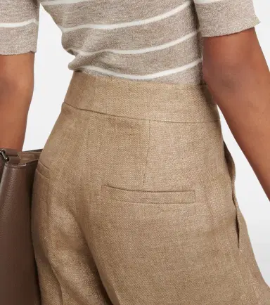 Brunello Cucinelli Mid-rise tapered linen pants | Thumbnail 6 Brunello Cucinelli Mid-rise tapered linen pants | Thumbnail 6