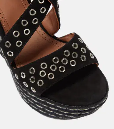 Alaïa Alaïa Embellished suede wedge sandals | Thumbnail 2 Alaïa Alaïa Embellished suede wedge sandals | Thumbnail 2