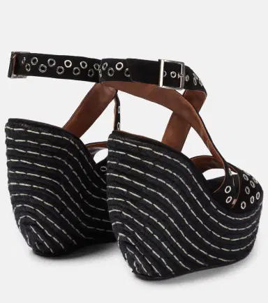 Alaïa Alaïa Embellished suede wedge sandals | Thumbnail 3 Alaïa Alaïa Embellished suede wedge sandals | Thumbnail 3