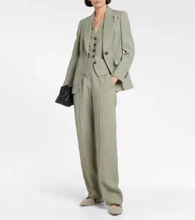 Brunello Cucinelli Straight twill pants | Thumbnail 3 Brunello Cucinelli Straight twill pants | Thumbnail 3