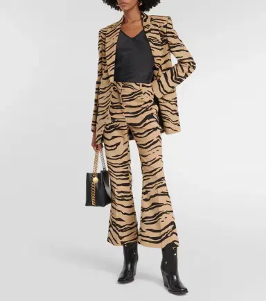 Stella McCartney Tiger-print wool-blend flared pants | Thumbnail 2 Stella McCartney Tiger-print wool-blend flared pants | Thumbnail 2