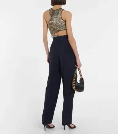 Stella McCartney Pleated high-rise tapered pants | Thumbnail 3 Stella McCartney Pleated high-rise tapered pants | Thumbnail 3