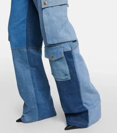 Marine Serre Monogram high-rise wide-leg jeans | Thumbnail 4 Marine Serre Monogram high-rise wide-leg jeans | Thumbnail 4