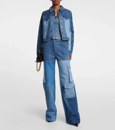 Marine Serre Monogram high-rise wide-leg jeans | Thumbnail 5 Marine Serre Monogram high-rise wide-leg jeans | Thumbnail 5