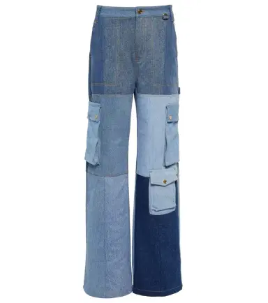 Marine Serre Monogram high-rise wide-leg jeans | Thumbnail 1 Marine Serre Monogram high-rise wide-leg jeans | Thumbnail 1