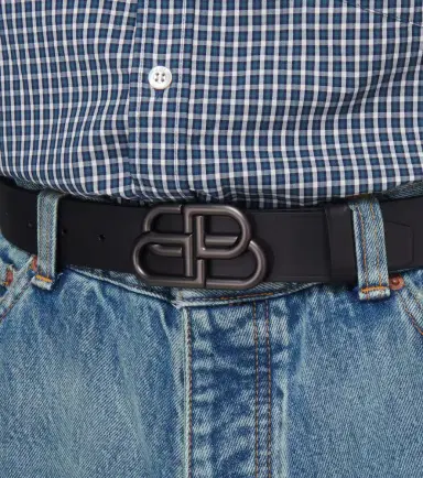 Balenciaga BB logo leather belt | Thumbnail 3 Balenciaga BB logo leather belt | Thumbnail 3