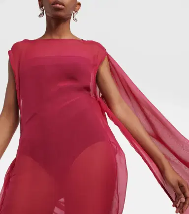 Rick Owens Abito draped silk maxi dress | Thumbnail 2 Rick Owens Abito draped silk maxi dress | Thumbnail 2