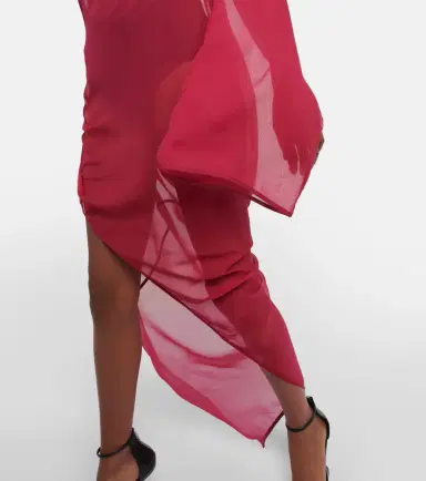 Rick Owens Abito draped silk maxi dress | Thumbnail 4 Rick Owens Abito draped silk maxi dress | Thumbnail 4