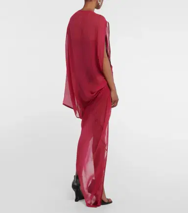Rick Owens Abito draped silk maxi dress | Thumbnail 5 Rick Owens Abito draped silk maxi dress | Thumbnail 5