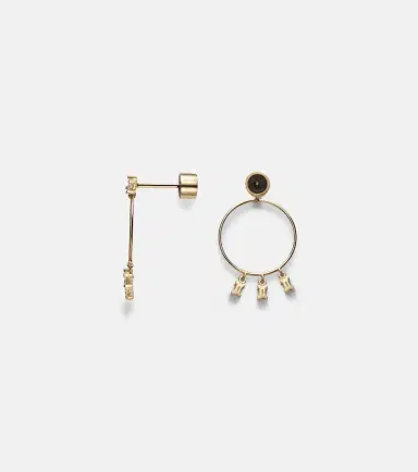 Ileana Makri 18kt yellow gold hoop earrings with diamonds | Thumbnail 2 Ileana Makri 18kt yellow gold hoop earrings with diamonds | Thumbnail 2