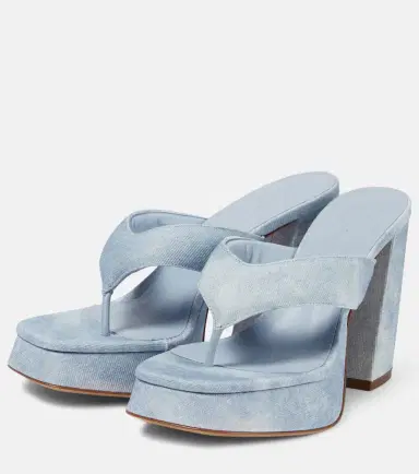 Gia Borghini Gia 17 Uni denim platform thong sandals | Thumbnail 4 Gia Borghini Gia 17 Uni denim platform thong sandals | Thumbnail 4