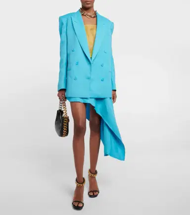 Stella McCartney Asymmetric twill miniskirt | Thumbnail 4 Stella McCartney Asymmetric twill miniskirt | Thumbnail 4