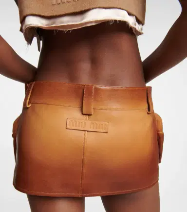 Miu Miu Leather cargo miniskirt | Thumbnail 3 Miu Miu Leather cargo miniskirt | Thumbnail 3