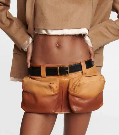 Miu Miu Leather cargo miniskirt | Thumbnail 6 Miu Miu Leather cargo miniskirt | Thumbnail 6