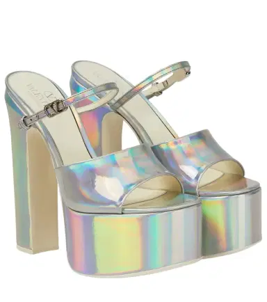 Valentino Garavani VLogo holographic platform sandals | Thumbnail 1 Valentino Garavani VLogo holographic platform sandals | Thumbnail 1