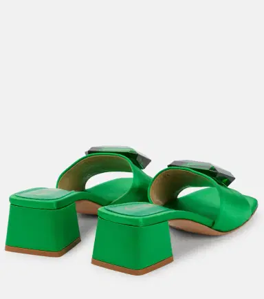 Gianvito Rossi Jaipur Slide embellished satin sandals | Thumbnail 2 Gianvito Rossi Jaipur Slide embellished satin sandals | Thumbnail 2