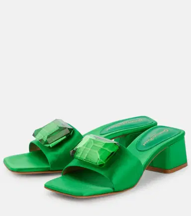 Gianvito Rossi Jaipur Slide embellished satin sandals | Thumbnail 4 Gianvito Rossi Jaipur Slide embellished satin sandals | Thumbnail 4