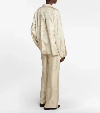 Toteme Logo-embroidered silk shirt | Thumbnail 3 Toteme Logo-embroidered silk shirt | Thumbnail 3