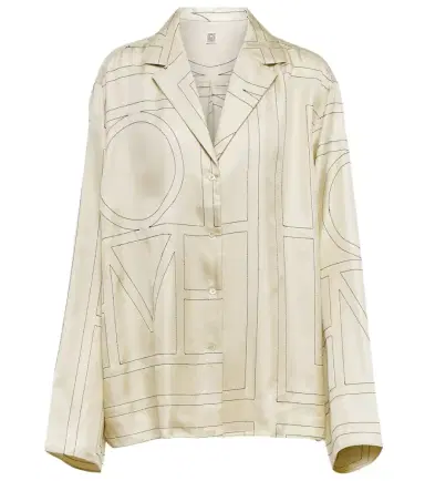 Toteme Logo-embroidered silk shirt | Thumbnail 1 Toteme Logo-embroidered silk shirt | Thumbnail 1