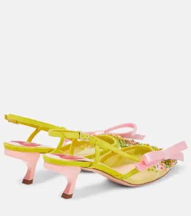 Roger Vivier Virgule embellished satin slingback pumps | Thumbnail 4 Roger Vivier Virgule embellished satin slingback pumps | Thumbnail 4