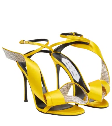 Area x Sergio Rossi Marquise embellished satin sandals | Thumbnail 1 Area x Sergio Rossi Marquise embellished satin sandals | Thumbnail 1
