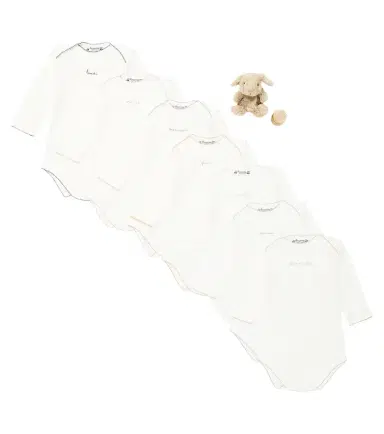 Bonpoint Set of 7 cotton onesies, bunny, and tooth box | Thumbnail 1 Bonpoint Set of 7 cotton onesies, bunny, and tooth box | Thumbnail 1
