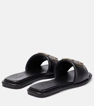 Tory Burch Double T leather slides | Thumbnail 3 Tory Burch Double T leather slides | Thumbnail 3