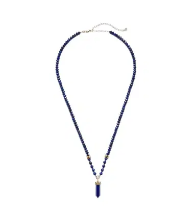 Sydney Evan 14kt gold beaded necklace with diamonds and lapis | Thumbnail 1 Sydney Evan 14kt gold beaded necklace with diamonds and lapis | Thumbnail 1