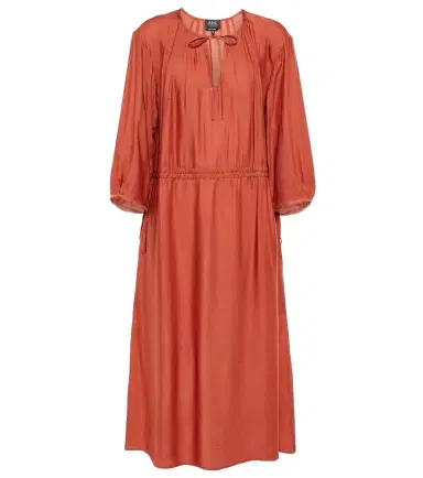 A.P.C. A. P.C. Eve pleated jersey midi dress | Thumbnail 1 A.P.C. A. P.C. Eve pleated jersey midi dress | Thumbnail 1