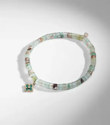 Sydney Evan 14kt gold Moroccan charm beaded bracelet with diamond | Thumbnail 3 Sydney Evan 14kt gold Moroccan charm beaded bracelet with diamond | Thumbnail 3