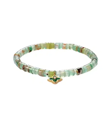 Sydney Evan 14kt gold Moroccan charm beaded bracelet with diamond | Thumbnail 1 Sydney Evan 14kt gold Moroccan charm beaded bracelet with diamond | Thumbnail 1
