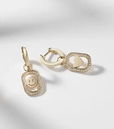 Sydney Evan Open Icon 14kt gold drop earrings with diamonds | Thumbnail 3 Sydney Evan Open Icon 14kt gold drop earrings with diamonds | Thumbnail 3