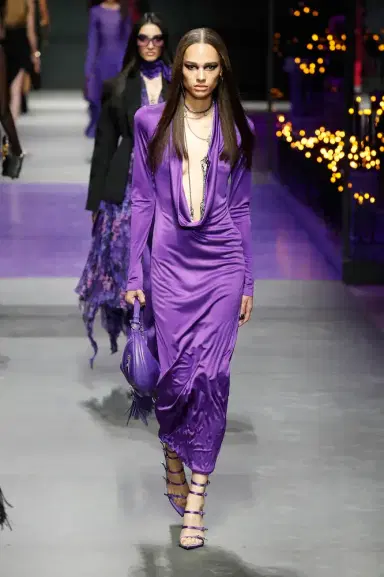 Versace Cowl-neck draped satin gown | Thumbnail 2 Versace Cowl-neck draped satin gown | Thumbnail 2