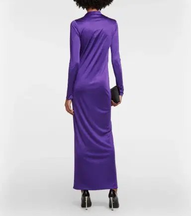 Versace Cowl-neck draped satin gown | Thumbnail 4 Versace Cowl-neck draped satin gown | Thumbnail 4