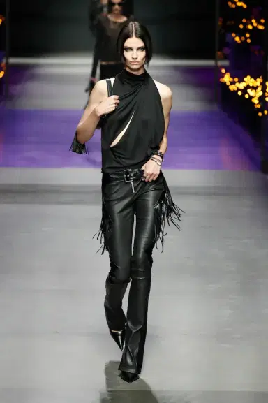 Versace Cutout turtleneck satin top | Thumbnail 2 Versace Cutout turtleneck satin top | Thumbnail 2
