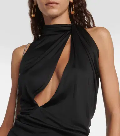Versace Cutout turtleneck satin top | Thumbnail 5 Versace Cutout turtleneck satin top | Thumbnail 5